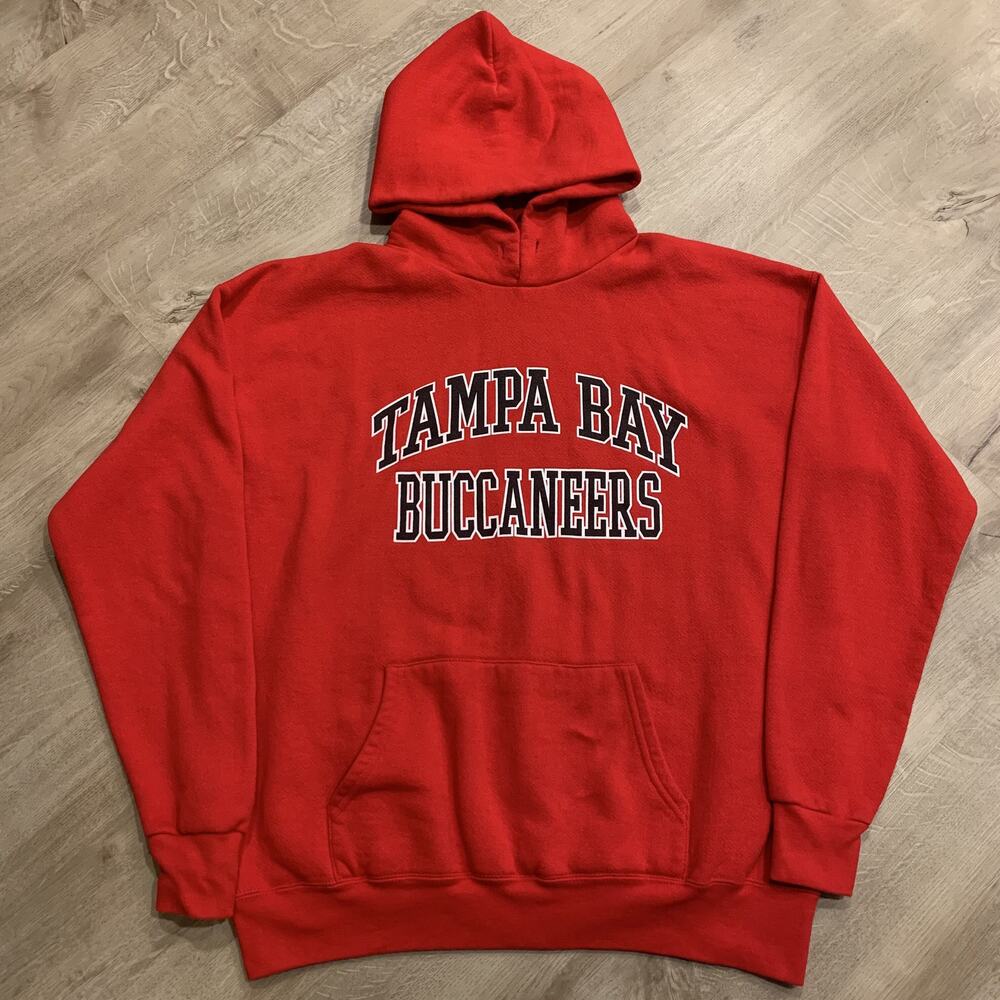 Vintage Y2K NFL Tampa Bay Buccaneers Football Hoodie Sweatshirt Mens Large L Red